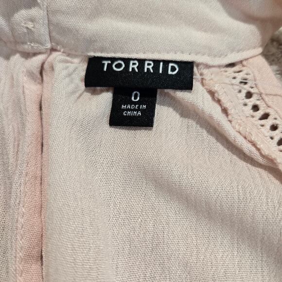 NWT Torrid Gauze Goddess Neck Tank Top Sz L High-low Peach Summer Gauzy - Picture 4 of 12